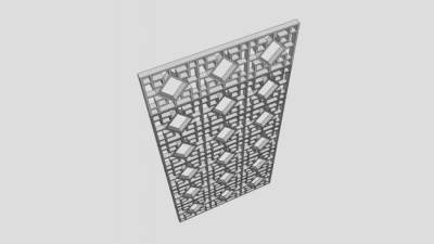 中式隔断SU模型下载_sketchup草图大师SKP模型