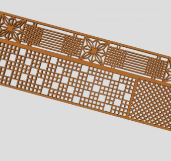 仿古屏风SU模型下载_sketchup草图大师SKP模型