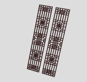 新中式隔断SU模型下载_sketchup草图大师SKP模型