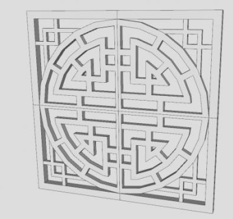 传统中式花窗SU模型下载_sketchup草图大师SKP模型