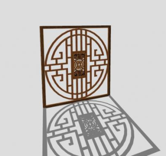 中式福字花窗SU模型下载_sketchup草图大师SKP模型