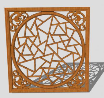 仿古漏窗SU模型下载_sketchup草图大师SKP模型