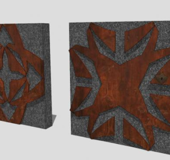 中式花窗装饰SU模型下载_sketchup草图大师SKP模型