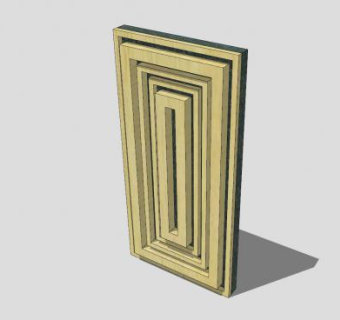 中式木窗框SU模型下载_sketchup草图大师SKP模型