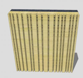 堆叠式木窗格SU模型下载_sketchup草图大师SKP模型