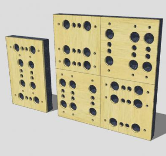 球洞木窗SU模型下载_sketchup草图大师SKP模型