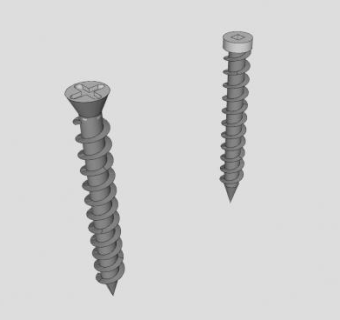 螺纹木螺丝SU模型下载_sketchup草图大师SKP模型