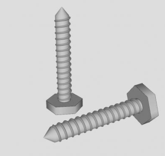 六角金属螺栓SU模型下载_sketchup草图大师SKP模型