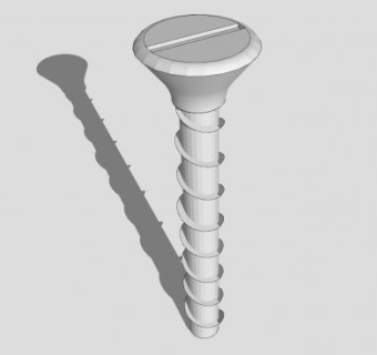 一字槽螺丝钉SU模型下载_sketchup草图大师SKP模型