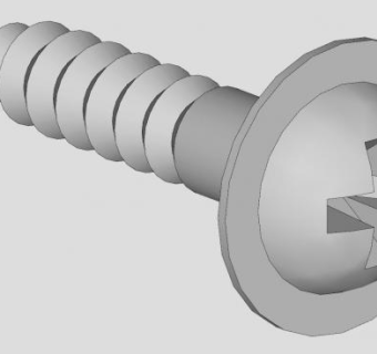 半圆头十字螺丝SU模型下载_sketchup草图大师SKP模型