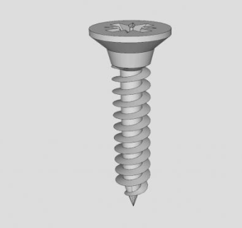 米字槽自攻螺丝SU模型下载_sketchup草图大师SKP模型