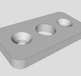 三孔螺母铝板SU模型下载_sketchup草图大师SKP模型