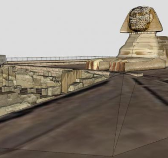 狮身人面像神庙SU模型下载_sketchup草图大师SKP模型