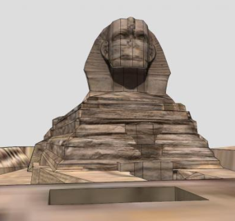 狮身人面像雕像雕塑SU模型下载_sketchup草图大师SKP模型