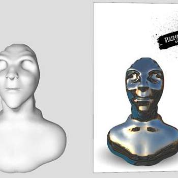 人物半身雕像SU模型下载_sketchup草图大师SKP模型