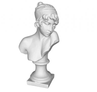 女生半身雕塑SU模型下载_sketchup草图大师SKP模型