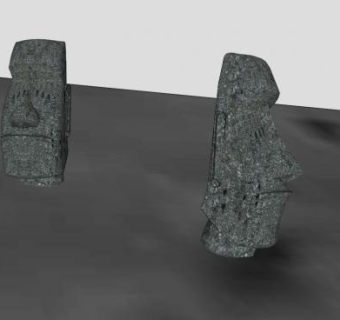 摩埃复活节岛雕塑SU模型下载_sketchup草图大师SKP模型