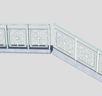 楼梯铝栏杆SU模型下载_sketchup草图大师SKP模型
