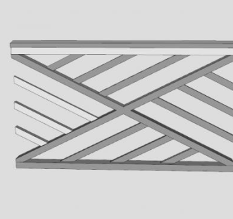 中式铁路栏杆SU模型下载_sketchup草图大师SKP模型