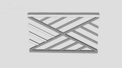 中式铁路栏杆SU模型下载_sketchup草图大师SKP模型