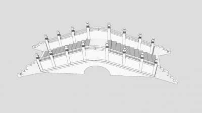 中国园林桥SU模型下载_sketchup草图大师SKP模型