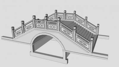 中式石拱桥SU模型下载_sketchup草图大师SKP模型