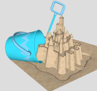 沙堡城堡沙雕SU模型下载_sketchup草图大师SKP模型