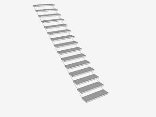 钢制楼梯踏板SU模型下载_sketchup草图大师SKP模型