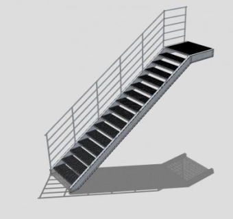 镂空踏板钢楼梯SU模型下载_sketchup草图大师SKP模型