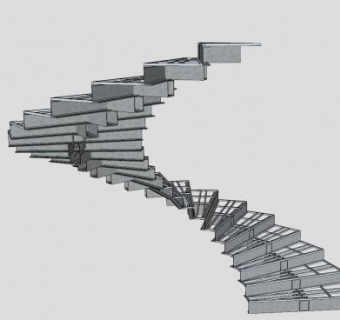 钢架旋转楼梯SU模型下载_sketchup草图大师SKP模型