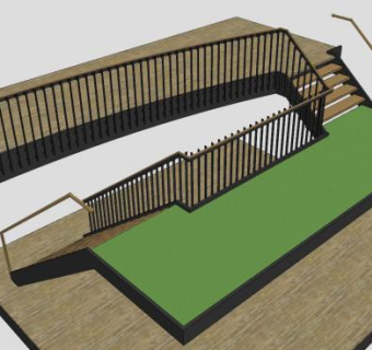 校园钢制楼梯SU模型下载_sketchup草图大师SKP模型