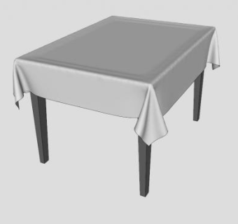陈设桌布长桌SU模型下载_sketchup草图大师SKP模型