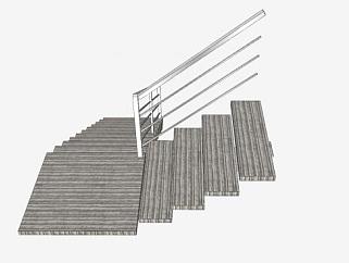 钢筋混凝土楼梯SU模型下载_sketchup草图大师SKP模型