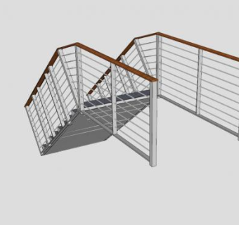 钢船楼梯SU模型下载_sketchup草图大师SKP模型