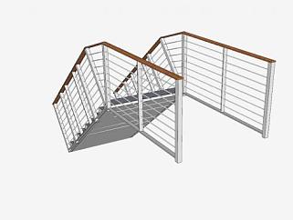 钢船楼梯SU模型下载_sketchup草图大师SKP模型