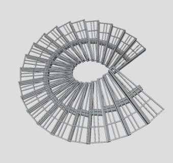 钢架旋转梯SU模型下载_sketchup草图大师SKP模型