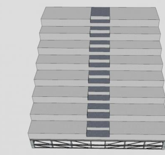 体育场座椅钢制楼梯SU模型下载_sketchup草图大师SKP模型