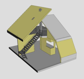 钢索护栏楼梯SU模型下载_sketchup草图大师SKP模型