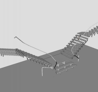 分合式钢楼梯SU模型下载_sketchup草图大师SKP模型
