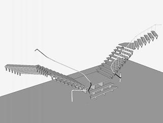 分合式钢楼梯SU模型下载_sketchup草图大师SKP模型