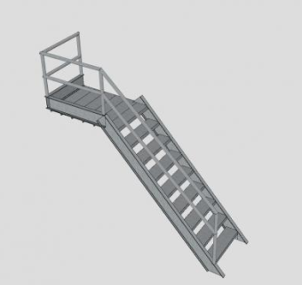外部钢楼梯SU模型下载_sketchup草图大师SKP模型