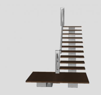 现代设计钢架楼梯下载_sketchup草图大师SKP模型