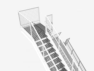 外钢楼梯SU模型下载_sketchup草图大师SKP模型