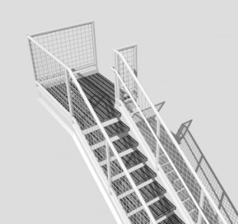 外钢楼梯SU模型下载_sketchup草图大师SKP模型