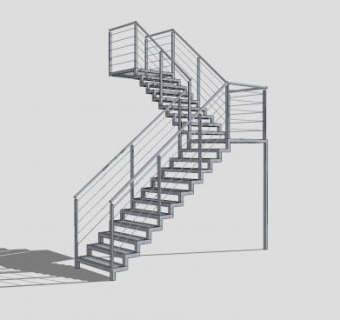 金属楼梯SU模型下载_sketchup草图大师SKP模型