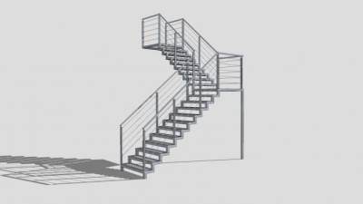 金属楼梯SU模型下载_sketchup草图大师SKP模型