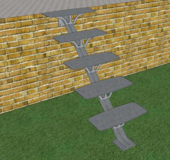 无护栏花园楼梯SU模型下载_sketchup草图大师SKP模型