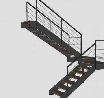 复式阁楼楼梯SU模型下载_sketchup草图大师SKP模型