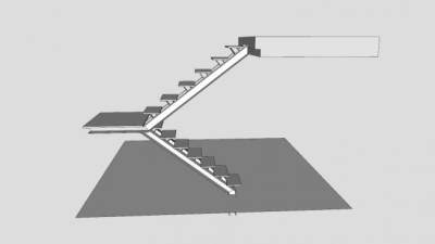 龙骨架楼梯SU模型下载_sketchup草图大师SKP模型