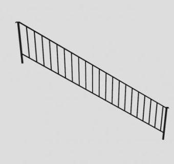 黑金属楼梯扶手SU模型下载_sketchup草图大师SKP模型